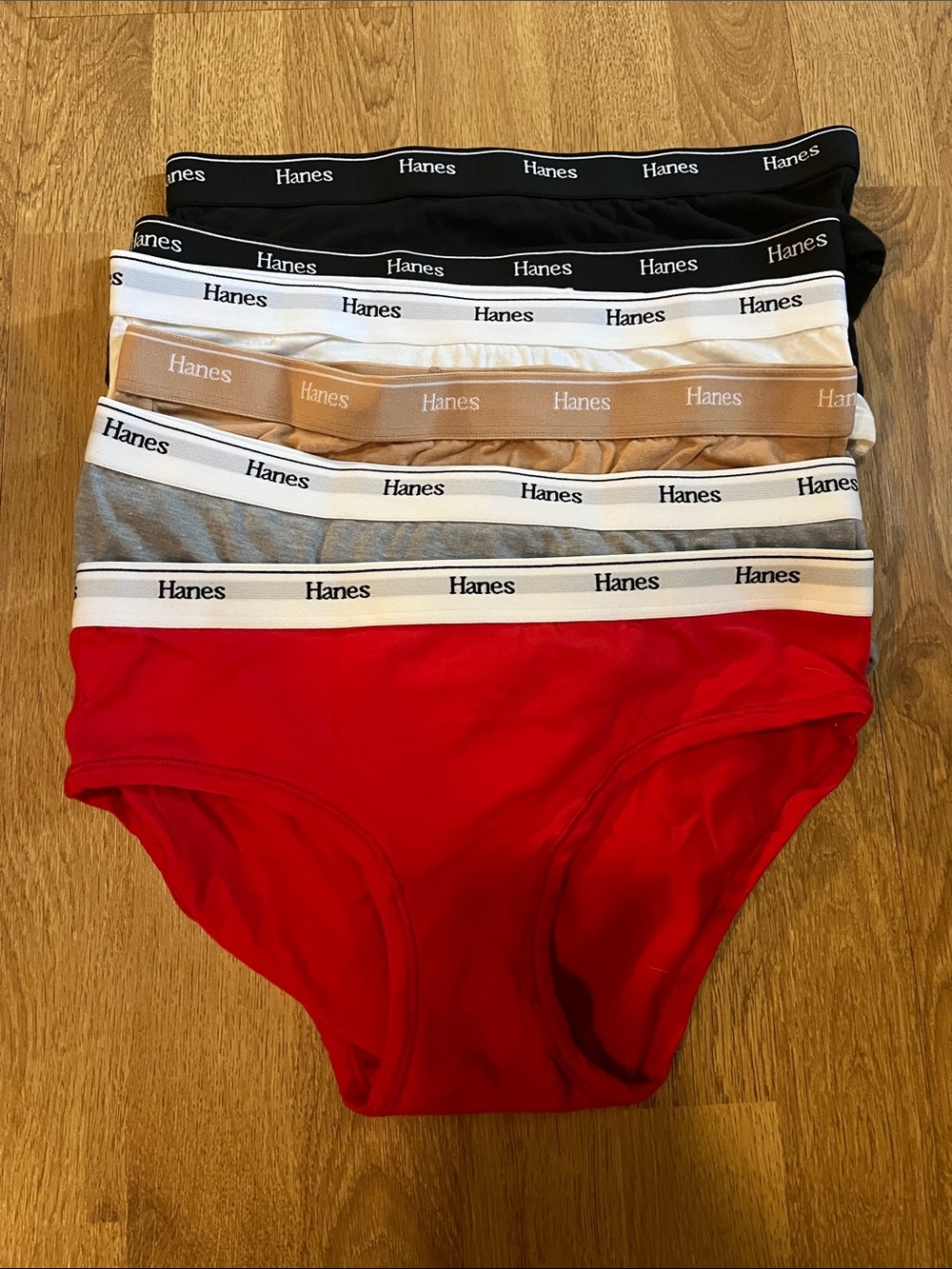Hanes womens Cotton Blend hipster Briefs - Red, Black, White, Gray, Tan
